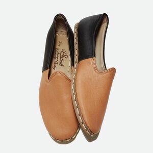 Sabah Slip On Loafers in Tan and Black